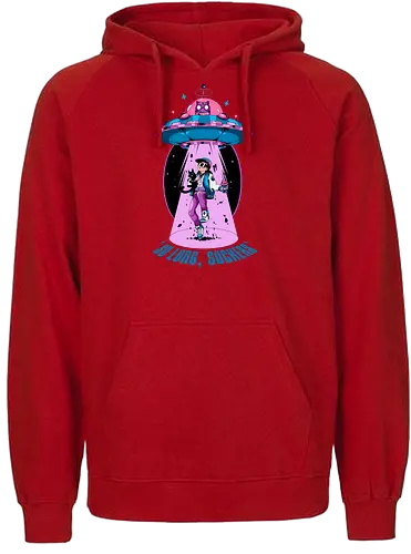 Auf Wiedersehen - Entführung, Alien-Katze, schwarzer Humor, lustiges UFO, intergalaktisches Haustier, Miau aus dem All, Meowcore, Retroscifi, Mach's gut, UFO-Katze - Fairtrade Hoodie