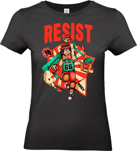 Widerstand – Futuristische Dystopie - Ästhetische Revolution, Anarchie, Cyber-Aktivismus, Cyberpunk-Rebellion, dystopischer Protest, Rebell mit Stil, Rebellion, Widerstand, Tränengasprotest, städtischer Aufruhr - Standard T-Shirt (Women)