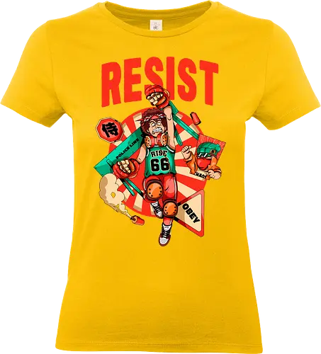Widerstand – Futuristische Dystopie - Ästhetische Revolution, Anarchie, Cyber-Aktivismus, Cyberpunk-Rebellion, dystopischer Protest, Rebell mit Stil, Rebellion, Widerstand, Tränengasprotest, städtischer Aufruhr - Standard T-Shirt (Women)