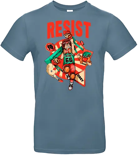 Widerstand – Futuristische Dystopie - Ästhetische Revolution, Anarchie, Cyber-Aktivismus, Cyberpunk-Rebellion, dystopischer Protest, Rebell mit Stil, Rebellion, Widerstand, Tränengasprotest, städtischer Aufruhr - Standard T-Shirt