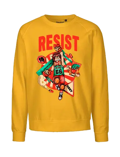 Widerstand – Futuristische Dystopie - Ästhetische Revolution, Anarchie, Cyber-Aktivismus, Cyberpunk-Rebellion, dystopischer Protest, Rebell mit Stil, Rebellion, Widerstand, Tränengasprotest, städtischer Aufruhr - Fairtrade Sweatshirt