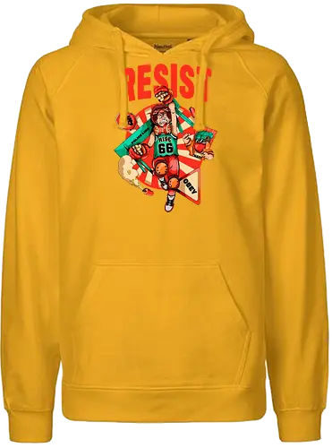 Widerstand – Futuristische Dystopie - Ästhetische Revolution, Anarchie, Cyber-Aktivismus, Cyberpunk-Rebellion, dystopischer Protest, Rebell mit Stil, Rebellion, Widerstand, Tränengasprotest, städtischer Aufruhr - Fairtrade Hoodie