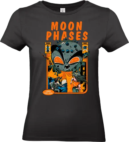 Mondphasen - punk graphics, weirdcore, angry moon, angry moon phases, astrology, dark aesthetic, disaster humor, lunar phases, post punk moon - Standard T-Shirt (Women)