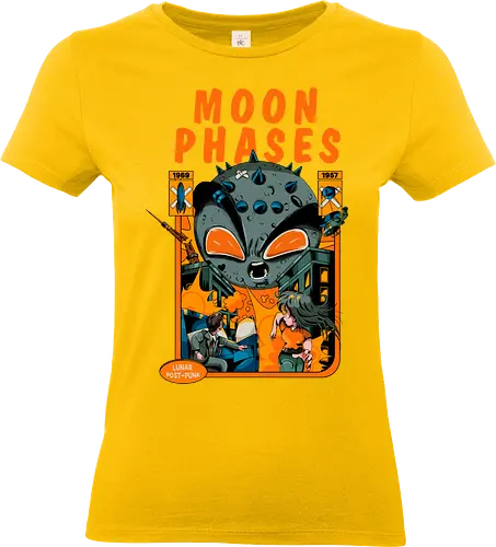 Mondphasen - punk graphics, weirdcore, angry moon, angry moon phases, astrology, dark aesthetic, disaster humor, lunar phases, post punk moon - Standard T-Shirt (Women)