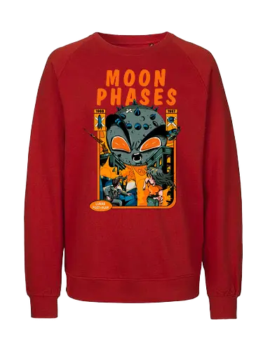 Mondphasen - punk graphics, weirdcore, angry moon, angry moon phases, astrology, dark aesthetic, disaster humor, lunar phases, post punk moon - Fairtrade Sweatshirt