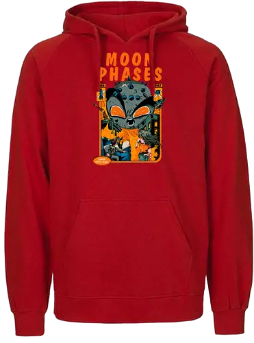 Mondphasen - punk graphics, weirdcore, angry moon, angry moon phases, astrology, dark aesthetic, disaster humor, lunar phases, post punk moon - Fairtrade Hoodie