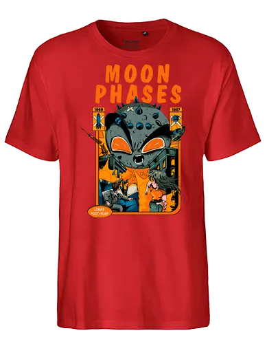 Mondphasen - punk graphics, weirdcore, angry moon, angry moon phases, astrology, dark aesthetic, disaster humor, lunar phases, post punk moon - Fairtrade T-Shirt