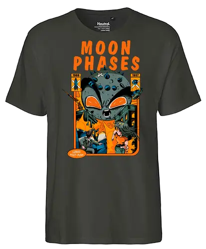Mondphasen - punk graphics, weirdcore, angry moon, angry moon phases, astrology, dark aesthetic, disaster humor, lunar phases, post punk moon - Fairtrade T-Shirt