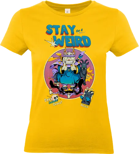 Bleib weird - seltsame Katze, Hexenkatze, unheimliches Kawaii, okkulter Humor, Ritualkatze, Shinto-Punk, bleib seltsam, Beschwörungskreis, dunkel süß - Standard T-Shirt (Women)