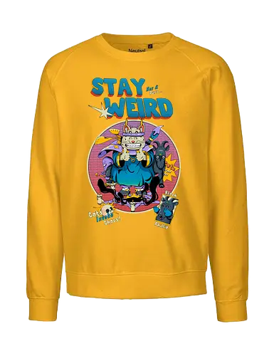 Bleib weird - seltsame Katze, Hexenkatze, unheimliches Kawaii, okkulter Humor, Ritualkatze, Shinto-Punk, bleib seltsam, Beschwörungskreis, dunkel süß - Fairtrade Sweatshirt