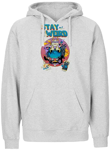 Bleib weird - seltsame Katze, Hexenkatze, unheimliches Kawaii, okkulter Humor, Ritualkatze, Shinto-Punk, bleib seltsam, Beschwörungskreis, dunkel süß - Fairtrade Hoodie
