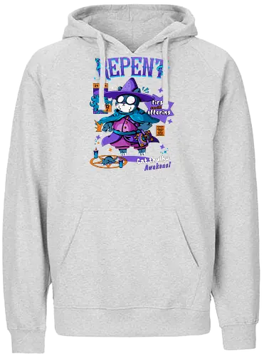 Bereue - katze, cthulhu, gruselig süß, dunkle kunst, dunkle katze, schwarzer humor, dunkel süß, okkulte katze, rituelle katze, beschwörung, hexenkatze, unheimliches kätzchen, lovecraft, necronomicon, hexenkatze - Fairtrade Hoodie