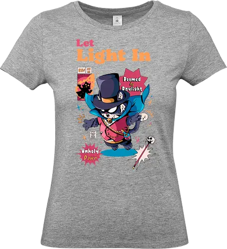 Lass Licht herein - schwarze Katze, dunkle Ästhetik, dunkel süß, ewige Nacht, Gothic-Katze, gruselige Katze, Sonnenlicht ist giftig, Untote, Vampirkatze, viktorianischer Horror, viktorianischer Vampir - Standard T-Shirt (Women)