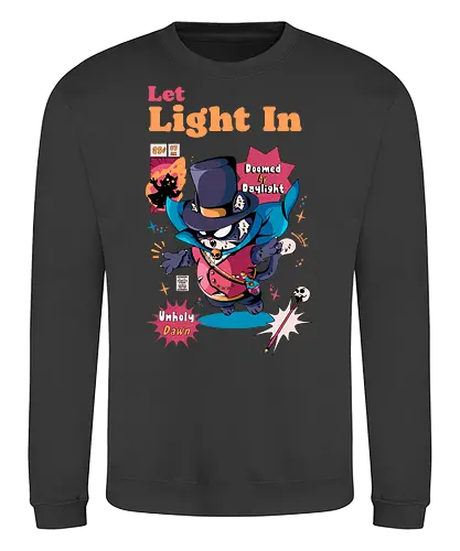 Lass Licht herein - schwarze Katze, dunkle Ästhetik, dunkel süß, ewige Nacht, Gothic-Katze, gruselige Katze, Sonnenlicht ist giftig, Untote, Vampirkatze, viktorianischer Horror, viktorianischer Vampir - Sweatshirt