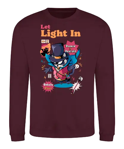 Lass Licht herein - schwarze Katze, dunkle Ästhetik, dunkel süß, ewige Nacht, Gothic-Katze, gruselige Katze, Sonnenlicht ist giftig, Untote, Vampirkatze, viktorianischer Horror, viktorianischer Vampir - Sweatshirt