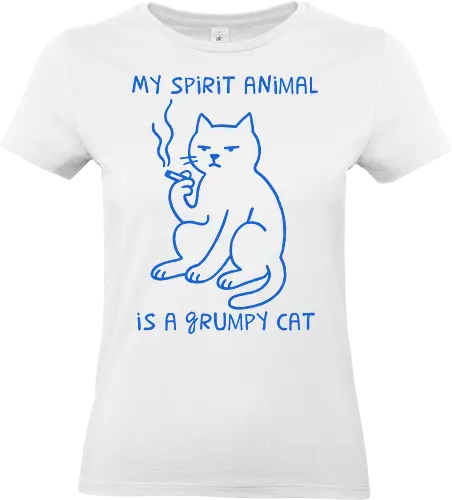 My Spirit Animal is a Grumpy Cat - grumpy cat, spirit animal, funny cat, cat lover, humor, sarcastic, minimalist cat, cool cat, pet humor - Standard T-Shirt (Women)