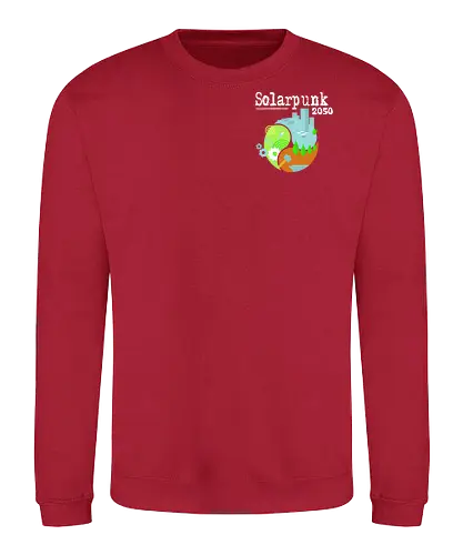 Solarpunk 2050 Logo quadratisch, für dunklen Hintergrund - Solarpunk, TTRPG, Rollenspiel, Utopie - Sweatshirt