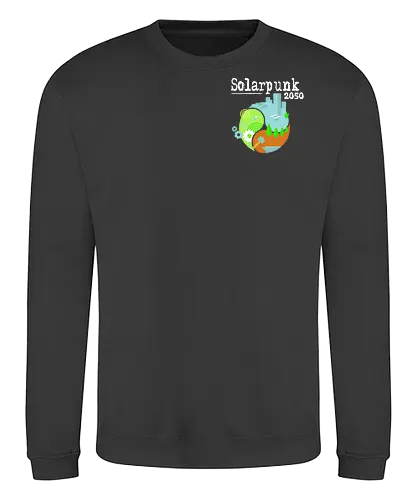 Solarpunk 2050 Logo quadratisch, für dunklen Hintergrund - Solarpunk, TTRPG, Rollenspiel, Utopie - Sweatshirt