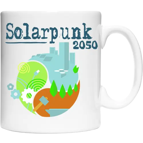 Solarpunk 2050 Logo quadratisch, für hellen Hintergrund