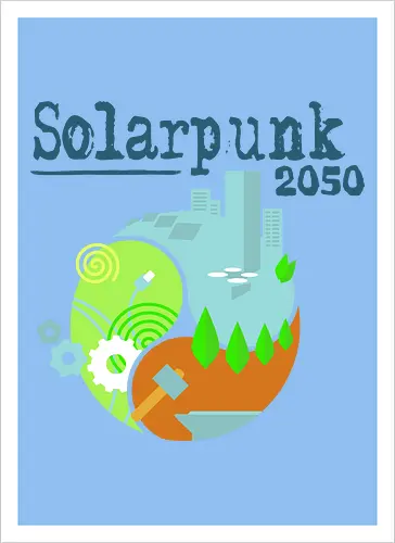 Solarpunk 2050 Logo quadratisch, für hellen Hintergrund