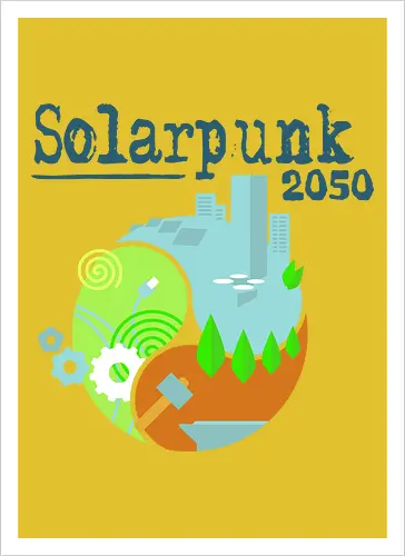 Solarpunk 2050 Logo quadratisch, für hellen Hintergrund