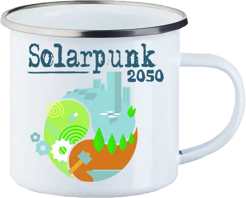 Solarpunk 2050 Logo quadratisch, für hellen Hintergrund