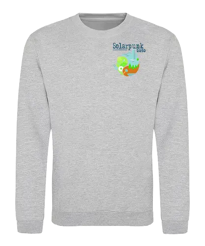 Solarpunk 2050 Logo quadratisch, für hellen Hintergrund - Solarpunk, TTRPG, Rollenspiel, Utopie - Sweatshirt