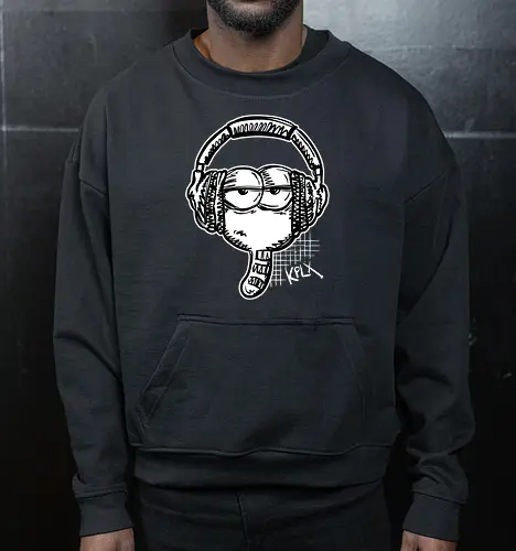 Music Dieter - Zeichnungen, Kplx, Dieter, Musik, Kopfhörer, Wurm, Comics - Cropped Sweatshirt