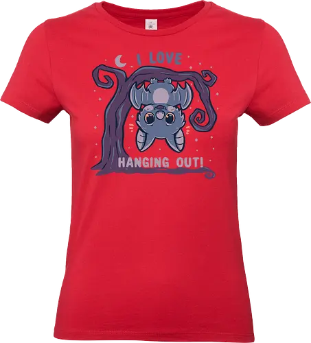 I Love Hanging Out - cute bat, halloween, funny bat, kawaii bat, spooky cute, niedliche fledermaus, halloween, lustige fledermaus, kawaii fledermaus, gruselig niedlich, hängende fledermaus - Standard T-Shirt (Women)