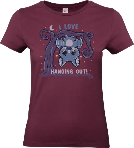 I Love Hanging Out - cute bat, halloween, funny bat, kawaii bat, spooky cute, niedliche fledermaus, halloween, lustige fledermaus, kawaii fledermaus, gruselig niedlich, hängende fledermaus - Standard T-Shirt (Women)