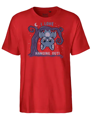 I Love Hanging Out - cute bat, halloween, funny bat, kawaii bat, spooky cute, niedliche fledermaus, halloween, lustige fledermaus, kawaii fledermaus, gruselig niedlich, hängende fledermaus - Fairtrade T-Shirt