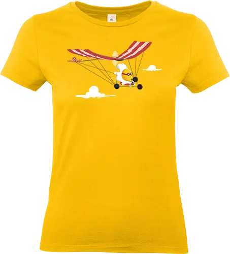 Ultralight - breakfast, airplane, bacon, bacon lover, clouds, cooking, delicious, egg, food, funny bacon, humor, bacon and egg, pork, tasty, yummy - Standard T-Shirt (Women)