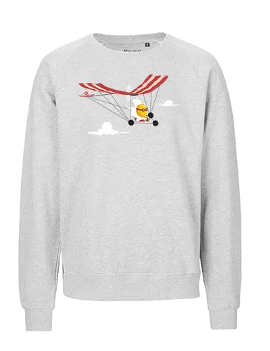 Ultralight - breakfast, airplane, bacon, bacon lover, clouds, cooking, delicious, egg, food, funny bacon, humor, bacon and egg, pork, tasty, yummy - Fairtrade Sweatshirt