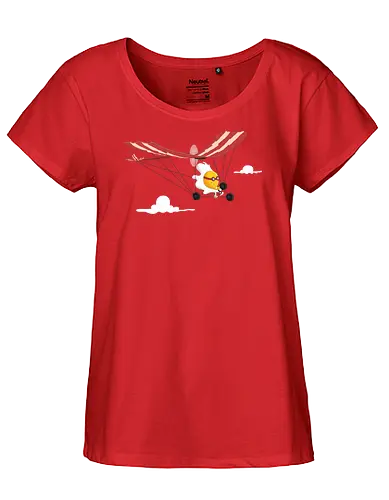 Ultralight - breakfast, airplane, bacon, bacon lover, clouds, cooking, delicious, egg, food, funny bacon, humor, bacon and egg, pork, tasty, yummy - Fairtrade Girl Shirt