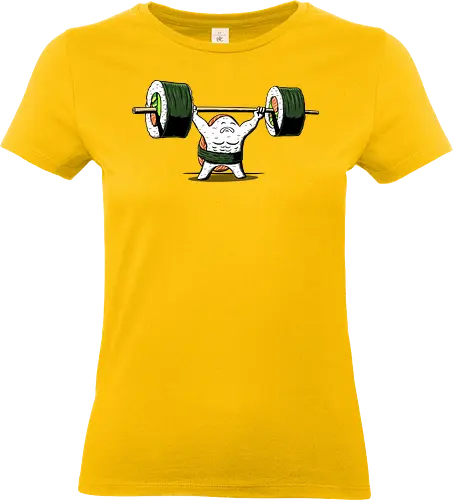 Healthy food  - fitness, foodie, gym, japanese, manga, nigiri, salmon, sushi lover, weightlifting, workout, sushi, bodybuilding, chopsticks, cute food, exercise - Standard T-Shirt (Women)