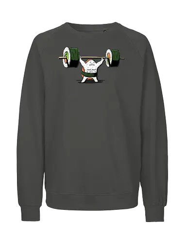 Healthy food  - fitness, foodie, gym, japanese, manga, nigiri, salmon, sushi lover, weightlifting, workout, sushi, bodybuilding, chopsticks, cute food, exercise - Fairtrade Sweatshirt