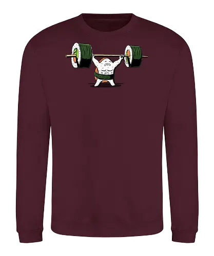 Healthy food  - fitness, foodie, gym, japanese, manga, nigiri, salmon, sushi lover, weightlifting, workout, sushi, bodybuilding, chopsticks, cute food, exercise - Sweatshirt