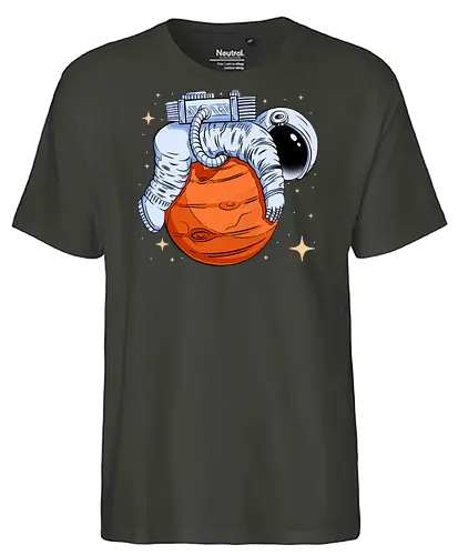 Astro-Nope  - mars, mood, nope, planet, rest, science, sleep, space, stars, universe, astronaut, funny, hilarious, joke, lazy - Fairtrade T-Shirt