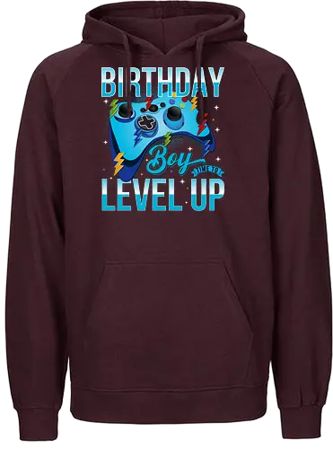 Birthday Boy, Time to Level Up - birthday, gaming, controller, celebration, level up, boy, lightning, colorful, playful - Fairtrade Hoodie