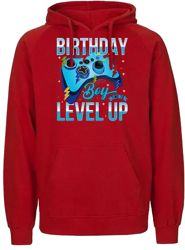 Birthday Boy, Time to Level Up - birthday, gaming, controller, celebration, level up, boy, lightning, colorful, playful - Fairtrade Hoodie