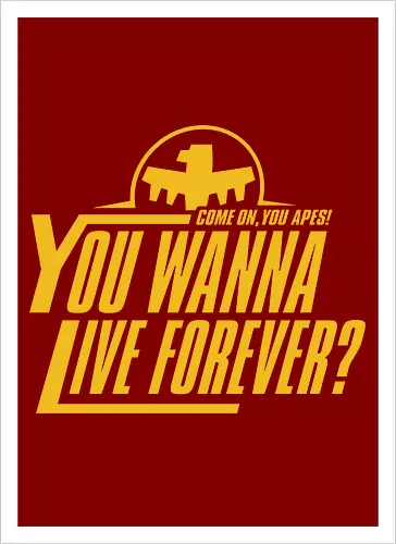 Come on Apes - starship, troopers, movie, 90s, ape, aliens - Artprint