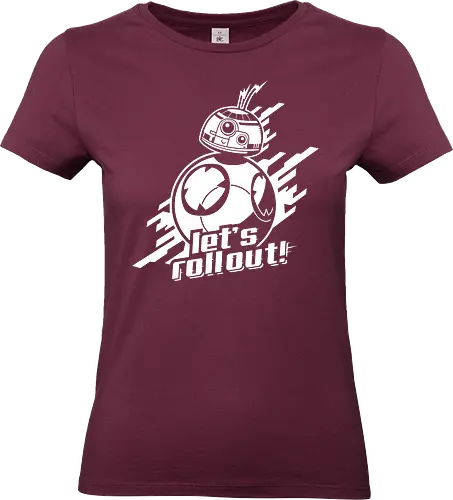 Roll out - star, wars, cute, robot, galaxy, space, movie - Standard T-Shirt (Women)