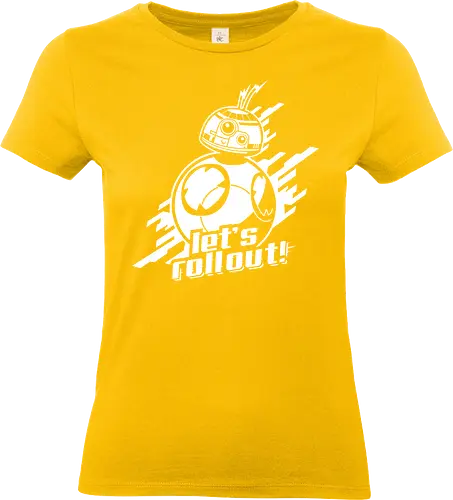 Roll out - star, wars, cute, robot, galaxy, space, movie - Standard T-Shirt (Women)