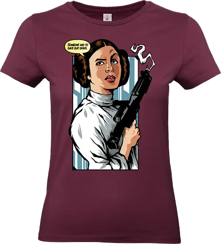 Someone has to save our skins - leia, princess, movie, star, feminism, fight, girl, power, blaster - Standard T-Shirt (Women)