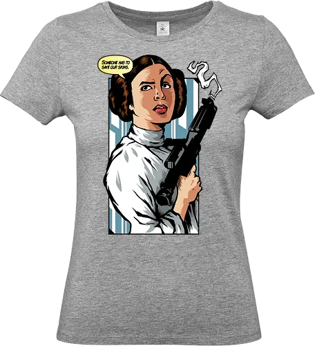 Someone has to save our skins - leia, princess, movie, star, feminism, fight, girl, power, blaster - Standard T-Shirt (Women)