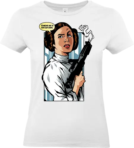 Someone has to save our skins - leia, princess, movie, star, feminism, fight, girl, power, blaster - Standard T-Shirt (Women)