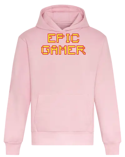 EPIC GAMER - gaming, pixel art, retro, typography, minimalist, vintage, video games, nerd culture, lettering, design - Heavyweight Hoodie