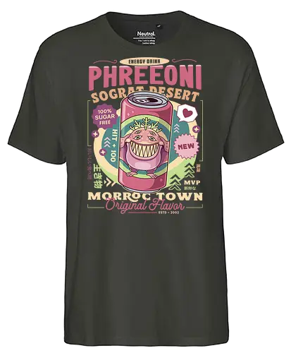 Phreeoni Energy Drink - ragnarok online, slime, mmorpg, ragnarok origin, jrpg, poring, angeling, deviling, deviruchi, ragnarok mobile, geffen dungeon, gaming, video game, gamer, ragnarok eternal love - Fairtrade T-Shirt
