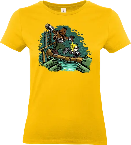 Barrett and Cloud - strife, aeris, Gaming, Villain, Final, cloud - Standard T-Shirt (Women)