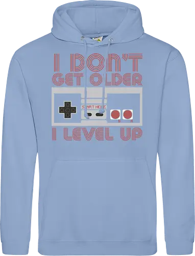  I don't get older, I level up - retro gaming, controller, level up, aging humor, vintage, nostalgia, video games, gaming culture, phrase, typography - Standard Hoodie